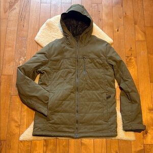 Prana Zion Quilted Jacket, olive green, men’s large
